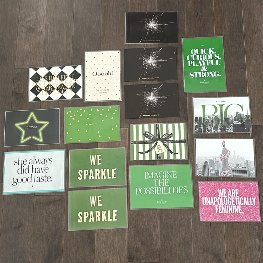 KATE SPADE Designer Collector Postcards, Bulletin Board Gallery Wall Decor